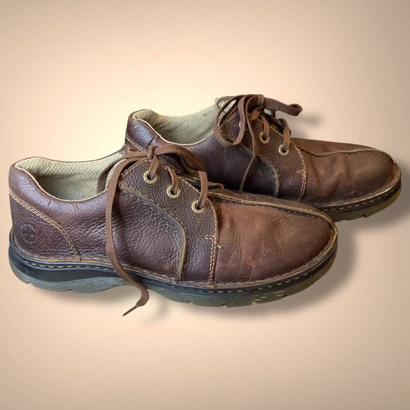 Size 10 DR MARTENS Ripley Brown Leather Split Toe Lace Up Oxford Shoes EUC - Picture 1 of 10